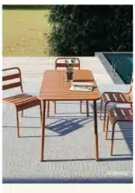 Outdoor Metal Dining Table – Simple Waterproof Table for Patio & Garden – top view