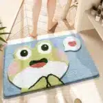 40*60cm Bath Mat Cute Pink Cartoon Frog Bathroom Carpet Bathtub Entrance Waterproof Slip-resistant Foot Mats Toilet Shower