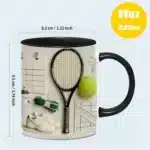 Custom Tennis Theme Ceramic Mug with Name Personalization - Sports Gift for Tennis Lovers – base detail