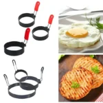 Non Stick Round Egg Ring Mold with Handle for Frying and Cooking Perfect Breakfast Eggs Pancakes and More Kitchen Cooking