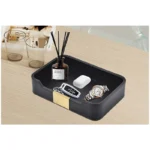 PU Leather Desk Organizer Tray for Key Wallet Electronics Storage box Office Desk Storage Organizer Watch Glasses Display