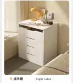 Compact LED Makeup Vanity Desk with Stool and Mirror – angled view