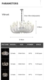 Art Deco Design Elegant Lighting Fixture Luxury Crystal Chandelier Hanging Geometric Hollow Glass Chandelier Ceiling Light