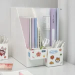 Desktop Book Storage Box Stationery Organizer Desk Storage Rack Bookshelf Pen Holder Organiser Cute Book Stand Bookcase File