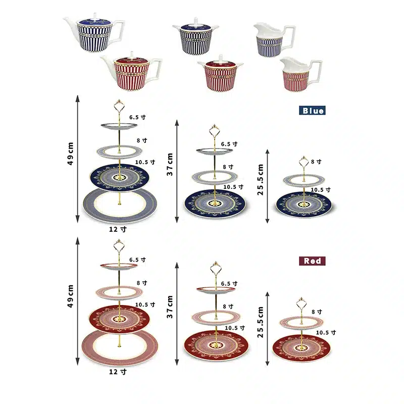 European Geometric Pattern Ceramic Dinner Plate Restaurant Hotel Tableware Bone China Dishes Steak Pasta Plate Kitchen Utensils