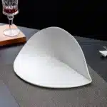 European White Striped Ceramic Dinner Plate Hotel Tableware Irregular Shaped China Plate Dessert Cooking Dishes Kitchen
