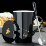 12 Constellations 420 Ml Ceramic Mugs Creative Mugs With Spoon Lid Black Mug New Bone China Coffee Cup Drinkware Couples