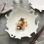 Nordic Coral Porcelain Salad Plate Abstract Irregular White Ceramic Dinner Plate Hotel Tableware Cooking Dishes Kitchen