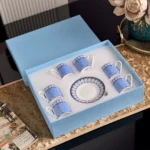 Crystal Swan Espresso Cup and Saucer Tea Set High Value Gift Box for Housewarming Present Luxury Tableware Cups and Mugs
