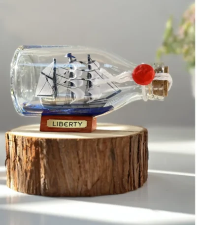 Black Pearl Pirates Of The Caribbean Boat Ship In The Bottle Boat In The Glass Drifting Bottle Creative Crafts Home Office