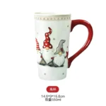 Nordic Santa Claus Ceramic Dishes and Tableware Relief Rice Salad Bowl Western Style Flat Plate Cup Teapot – side view