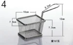304Stainless Steel Metal Basket Serving Food Presentation Cooking Tools French Fries Basket Mini Fry Storage Kitchen