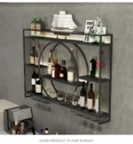 Wall Mount Wine Rack Bottle Wine Bar Cabinet Holder Adapt Single Miniature Black Cup Glass Storage Wine Cabinet Decor Szafeczki - Image 19