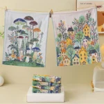 Soft cotton gauze bathroom hand towel set in neutral tones