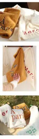 INS Texture Square Towel Quick Dry Letter Embroidery Hand Towel Soft Water Absorption Hand Towel for Kitchen Bathroom