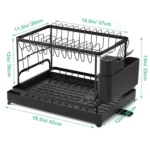 Goldoma 2-tier dish drying rack with swivel rotating on countertop