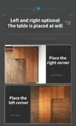 47 in Computer Desk with Drawer, Storage Cabinet Shelve, L Shape Home Office Reversible Study Table, Wood Executive Writing