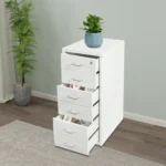 6 Drawer File Cabinet with Lock, Vertical Filing Storage Cabinets with Wheels Metal Rolling Organizer for Home Office Study