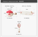 Creative Cartoon Cute Girl Heart Red Mushroom Ceramic Tableware Single Handle Bowl Soup Pot Breakfast Plate – close-up detail