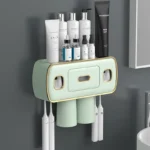 Magnetic Adsorption Inverted Toothbrush Holder 2 Automatic Toothpaste Squeezer Dispenser Storage Rack Bathroom Accessories