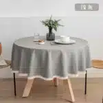 New Large Round Tablecloth Solid Color Cotton Linen Waterproof Table Cloth Oil-Proof Table Cover for Kitchen Garden