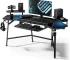 Aero 72 Inch Gaming Desk with Keyboard Tray, Large Computer Desk Led Lights, Wing-Shaped Monitor Stand , Customized