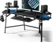 Aero 72 Inch Gaming Desk with Keyboard Tray, Large Computer Desk Led Lights, Wing-Shaped Monitor Stand , Customized