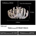 Art Deco Design Elegant Lighting Fixture Luxury Crystal Chandelier Hanging Geometric Hollow Glass Chandelier Ceiling Light