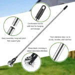 Goldoma lawn trimmer cutting edge of grass near a flower bed, demonstrating precision.