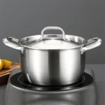 316 stainless steel soup pot Extra thick food grade soup pot Thickened double ear pot Electromagnetic furnace gas special pots - Image 2
