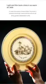 Nordic retro European tableware porcelain plates cups saucers pots high-end luxury sets creative home gifts – side view