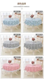 PVC Hotel Waterproof and Oil Proof Large Round Tablecloth Hotel Plastic Round Table Cloth Wash Free and Scald Proof Table