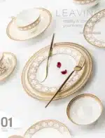Delicate Bone China Bowl Saucer Luxury Gold-plated Dinner Plate Coffee Cup Hotel Restaurant Dinnerware Dinner Cooking Fish