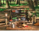Camping Cookware Mess Kit, Non-Stick Lightweight Pots Set Portable Outdoor, For Backpacking Hiking Outdoor Cooking and Picnic - Image 26
