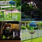 Outdoor Solar Frog Figurine Lights with Umbrella Solar Bird Feeder Frog Garden Decor Hummingbird Feeder Decorative Path