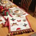 Christmas Table Runner Christmas Decoration Tablecloth Table Setting Dining Vintage Wedding Family Party Placemat Table