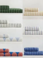 Striped Geometric Rhombuses Cotton Towels Soft Absorbent Face Towel Combed Long Staple Kids Hands Towel Adult Bath Household