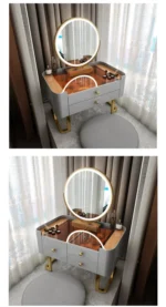 Modern dressing table with storage for makeup and jewelry - Goldoma luxury furniture