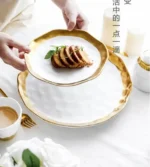 11-inch Gold-plated Western Steak Pasta Plate High-grade Frosted Fruit Salad Dessert Breakfast Plate 8-inch Restaurant