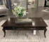 Modern coffee table with metal frame in living room setting