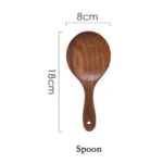 Cooking Tool Sets, Wooden Kitchen Spoons Toolset Wooden Cooking Utensils Spatula, Soup Ladle, Rice Scoop – in a cozy room