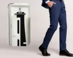 Goldoma smart electric clothes dryer with stainless steel finish and app control, drying clothes efficiently