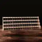 Wood Acrylic Pen Holder with Price Slot Stationery Storage Rack Brush Case Organizer Supermarket Display Stand Cosmetic