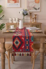 New Jacquard Polyester Bed Tail Cover Table Runner  American-style Fringed Color-woven Coffee Table TV Cabinet Cover Cloth - Image 30
