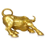 Feng Shui Mascot Copper Bull Wall Street Cattle Sculpture Cow Statue Office Decor Crafts Gift – angled view