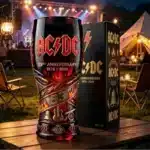 AC/DC 53rd Anniversary 3D Embossed Borosilicate Glass Beer Mug Collectors Set Limited Edition Hard Rock Memorabilia Barware