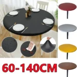 New 60-140cm Weding Round Table Cover Waterproof Case Dining Table Oil-Proof Elastic Tablecloth Fitted Wedding Decoration