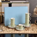 Crystal Swan Espresso Cup and Saucer Tea Set High Value Gift Box for Housewarming Present Luxury Tableware Cups and Mugs