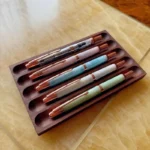 For JINHAO MAJOHN HONGDIAN Bamboo Fountain Pen Holder Desktop Display Rack Wooden Pen Stand Office School Supplies Stationery