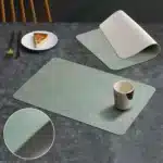 Luxury Placemat Leather Waterproof Double Layer Cowhide Western Food Mat Hotel Insulation Mat Placemats for Dinning Table